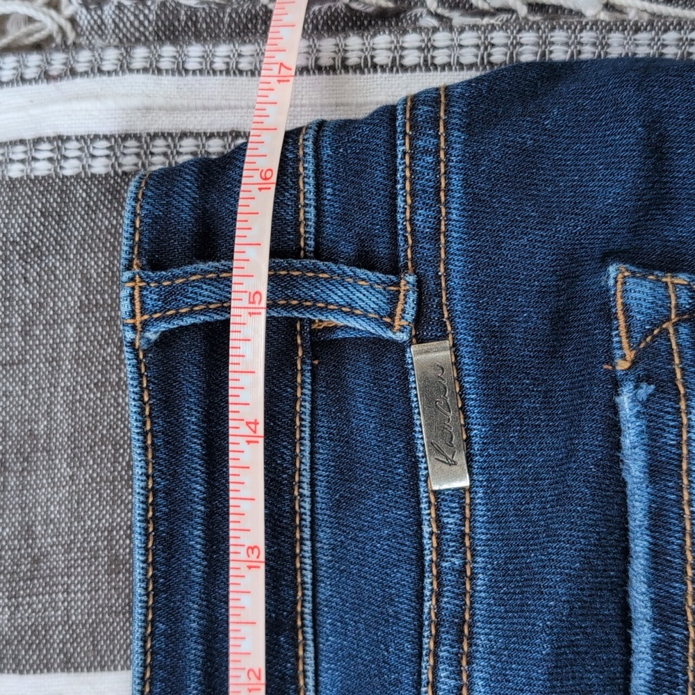 KanCan Women's Distressed Dark Blue Denim Jeans - Picture 5 of 8
